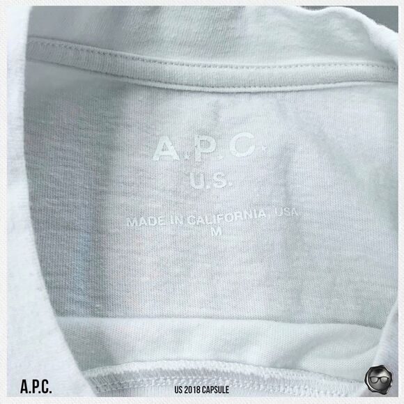 A.P.C. MICHAEL COTTON T-SHIRT IN WHITE / BLACK LOGO 2018 U.S. SEASONAL CAPSULE - Picture 4 of 10